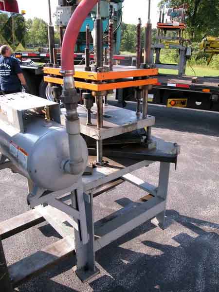 16 Ton AIRAM Cut-Off Press, 15 Bet Post, 19 DLO, 15 Gallon Air Storage Tank