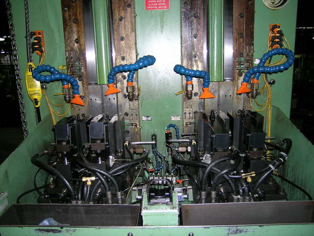 5 Ton OHIO BROACH CO MODEL #DRVS-554 DUAL RAM VERTICAL SURFACE BROACH, 1981,