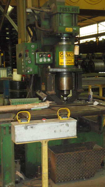 125 Ton HILL ACME Sgl End Punch, 20' Entry/Exit Rollers, Lot Of Tooling