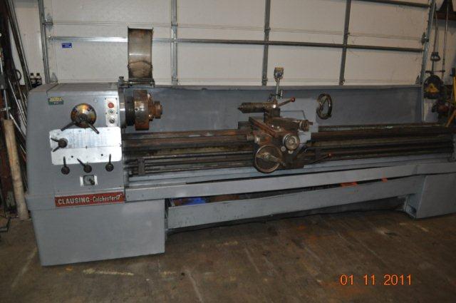 17 x 120 cc CLAUSING Engine Lathe, 3 Spdl Hole, Inch/Metric, 3 & 4-Jaw Chuck