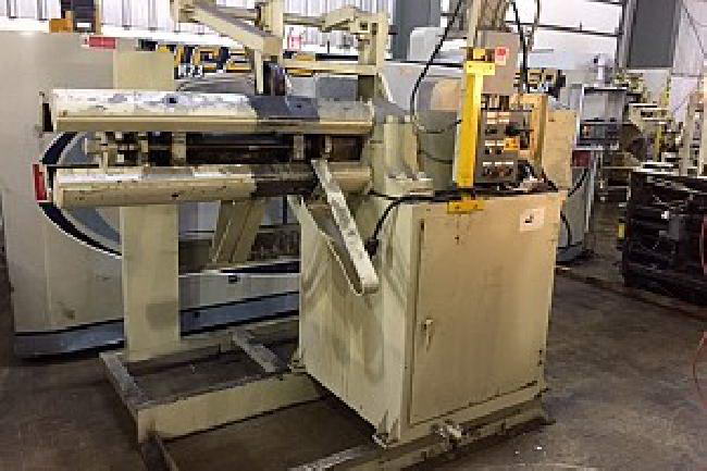 10,000 Lb ROWE Motorized Uncoiler, 16 to 20 ID, 72 OD, 48 Width, 2 HP