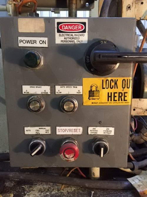 10,000 Lb ROWE Motorized Uncoiler, 16 to 20 ID, 72 OD, 48 Width, 2 HP