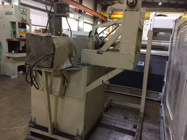 10,000 Lb ROWE Motorized Uncoiler, 16 to 20 ID, 72 OD, 48 Width, 2 HP