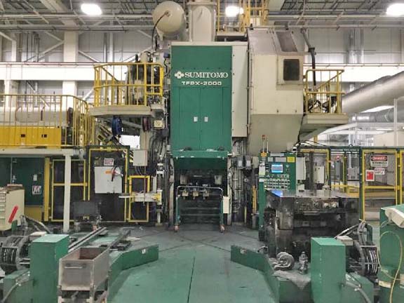 2000 Ton SUMITOMO Automatic Transfer Forging Line,w/ Billet Saw, Furnace, Loader