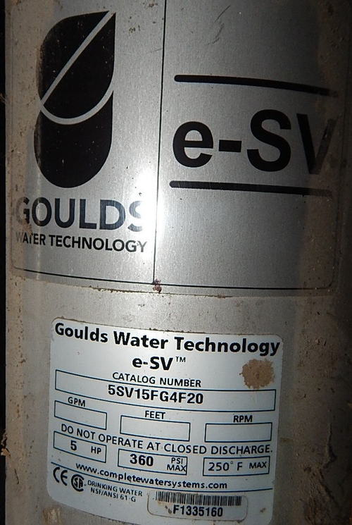 5 HP GOULD Water Pump, 26 GPM, 360 PSI, 15-Stage, 300 PSI 3/4 SS Hose Fittings