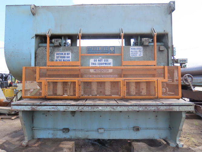 1 x 8' STEELWELD Power Squaring Shear, 25 Throat, Adjustable Blade Clearance