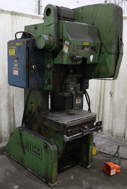 35 Ton BLISS OBI Press, 3 Str, 10-3/4 SH, 2-1/2 Adj, 17 x 27 Bed, 5 HP