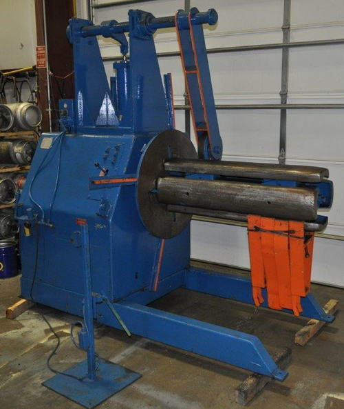 15,000 Lb AMERICAN STEEL LINE Motorized Uncoiler, 17 to 21 ID, 72 OD, 48 W