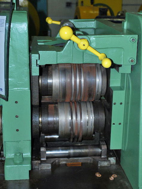 10 x 4 RUESCH Ring Slitter, Entry Guides, Winder, 7-1/2 HP