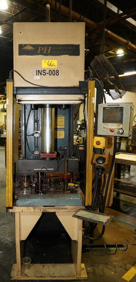 50 Ton PH Hyd Gap Frame Press, 24 Str, 30 Dylt, 30 x 27 Bed, 20 HP