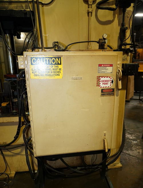 50 Ton PH Hyd Gap Frame Press, 24 Str, 30 Dylt, 30 x 27 Bed, 20 HP