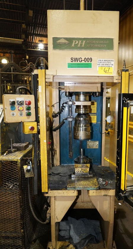 50 Ton PH Hyd Gap Frame Press, 24 Str, 30 Dylt, 30 x 27 Bed, 20 HP