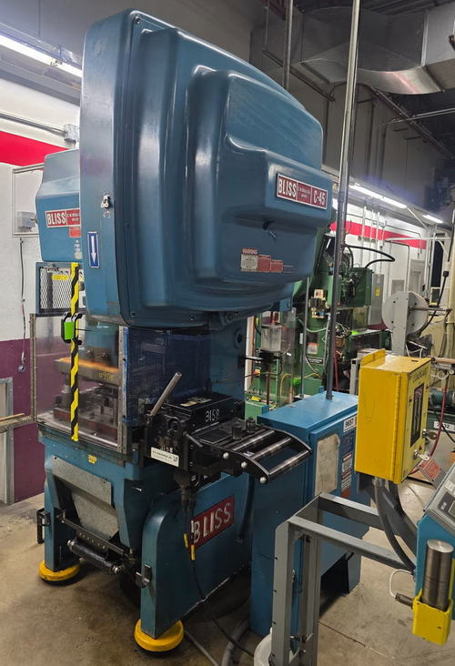 45 Ton BLISS OBI Press, 3 Str, 3 Adj, 12-1/4 SH, 30 x 19 Bed