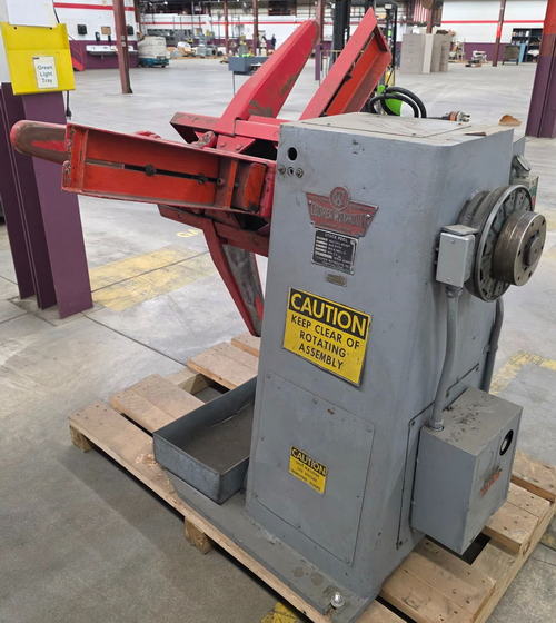 2,500 Lb COOPER WEYMOUTH Motorized Uncoiler, 15 to 20 ID, 48 OD, 12 Width