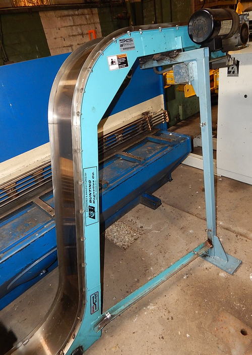 9-1/2 W x 114 L BUNTING MAGNETICS Magnetic Conveyor, 64 Exit Ht, 1-1/2 HP