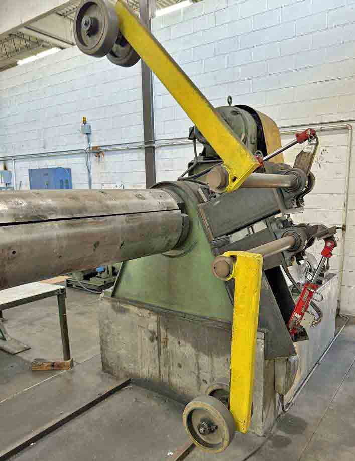 20,000 Lb WEAN Uncoiler, 16 to 20 ID, 52 Width, Hydraulic Exp, Air Brake