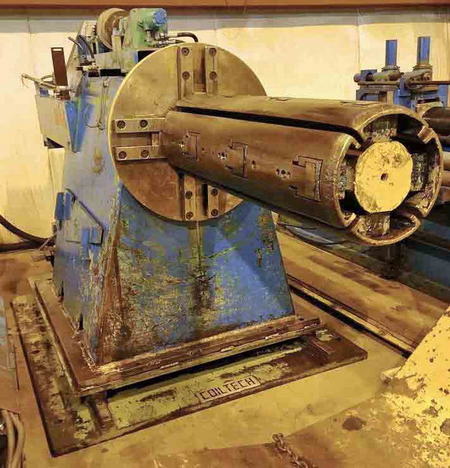 20,000 Lb BRANER Uncoiler, 16 to 20 ID, 51 Width, Sliding Base