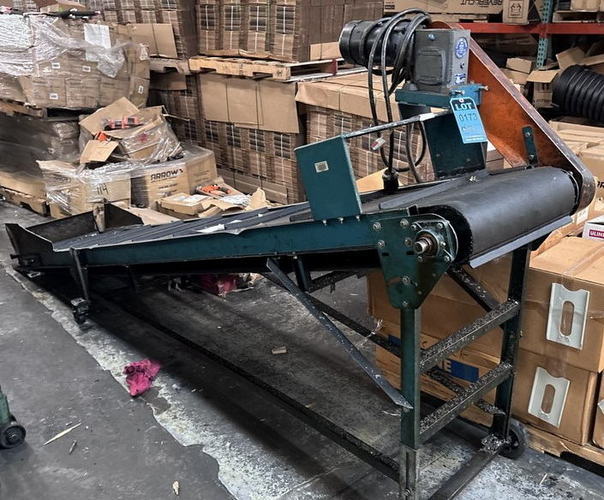 20 W x 11' L Powered Cleated Rubber Belt Inclined Conveyor