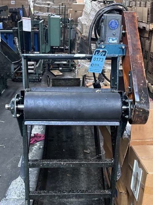 20 W x 11' L Powered Cleated Rubber Belt Inclined Conveyor