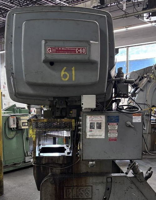 60 Ton BLISS C-60 OBI Press, 4 Str, 32 x 20 Bed, Air Clutch, Quik Learn