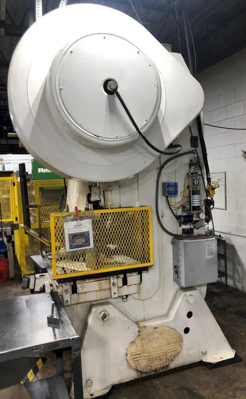100 Ton FEDERAL OBI Press, 4 Str, 3 Adj, 19.5 SH, 36 x 28 Bed, Air Cl/Br