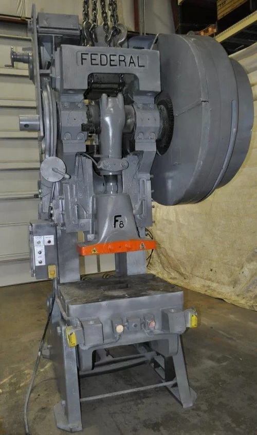 100 Ton FEDERAL OBI Press, 4 Str, 3 Adj, 15.5 SH, 36 x 28 Bed, 50-100 SPM